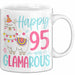 95er Geburtstag Tasse Geschenk Happy 95 And Glamarous Llama Alpaka Liebhaber Geschenkidee zum Geburtstag Weiß Trendation