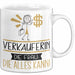 Verkäuferin Geschenk Tasse Becher Die Frau Die Allen Kann Geschenkidee für eine Verkäuferin Lustig Weiß Trendation