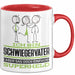 Schwiegervater Geschenk Tasse Ich Bin Schwiegervater Aber Sag Doch Einfach Superheld Lustige Geschenkdiee für Schwiegervater Kaffee-Becher Rot Trendation