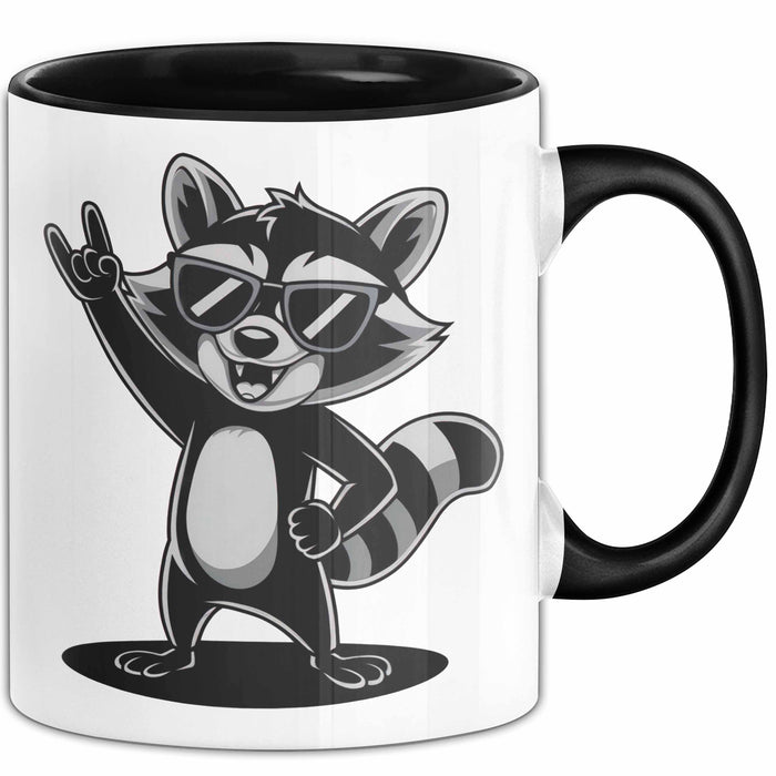 Waschbär Tierliebhaber Rockmusik Tasse Geschenk Lustige Geschenkidee Spruch Trendation