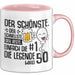 50. Geburtstag Tasse Geschenk Der Schönste Der Schnellste Spermium 50Er Geburtstag Mann Vater Papa Rosa Trendation