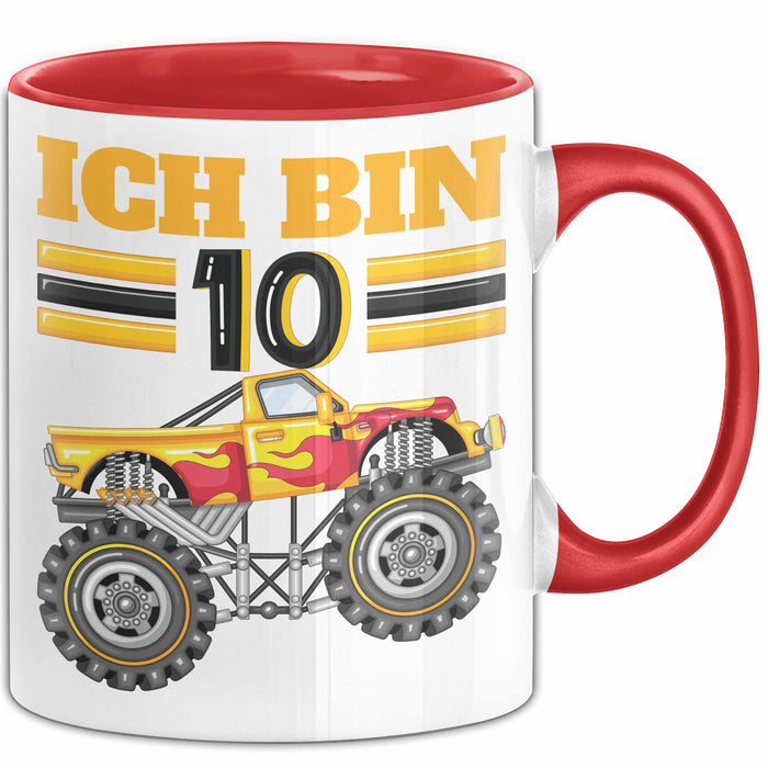 10. Geburtstag Geschenk Tasse Becher Jungs Trucks Geburtstagsgeschenk Ich Bin 10 Rot Trendation