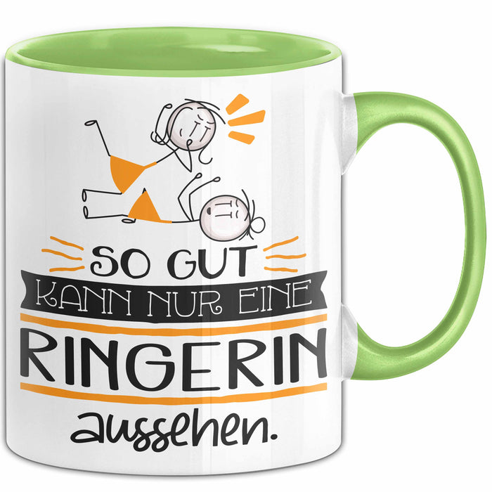 Ringerin Geschenk Tasse So Gut Kann Nur Eine Ringerin Aussehen Geschenkidee Geburtstag Weihnachten Lustig Grün Trendation