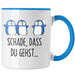 Trendation - Jobwechsel Tasse Geschenk Kollegin Kollege Abschied Lustig Abschiedsgeschenk Sprüche Neuer Job Schade Dass Du Gehst Blau Trendation