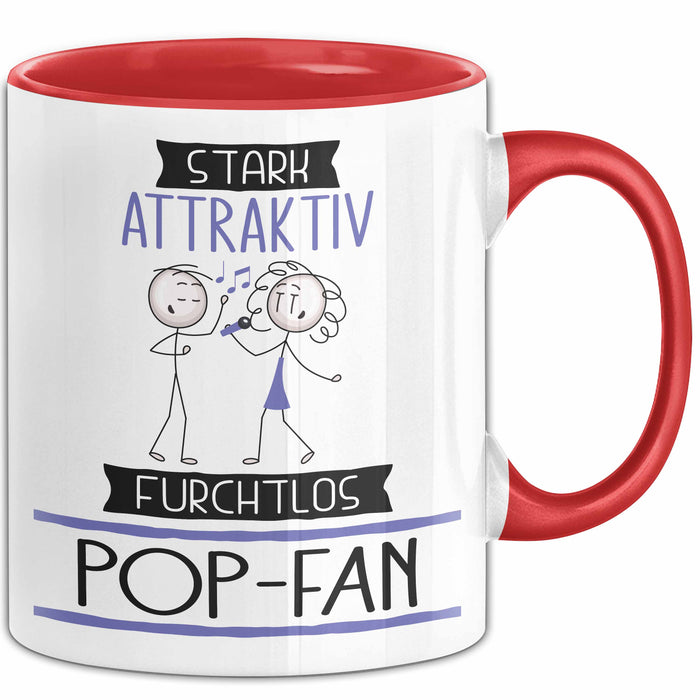 Pop-Fan Tasse Geschenk Becher Stark Attraktiv Furchtlos Pop-Fan Lustige Geschenkidee Rot Trendation