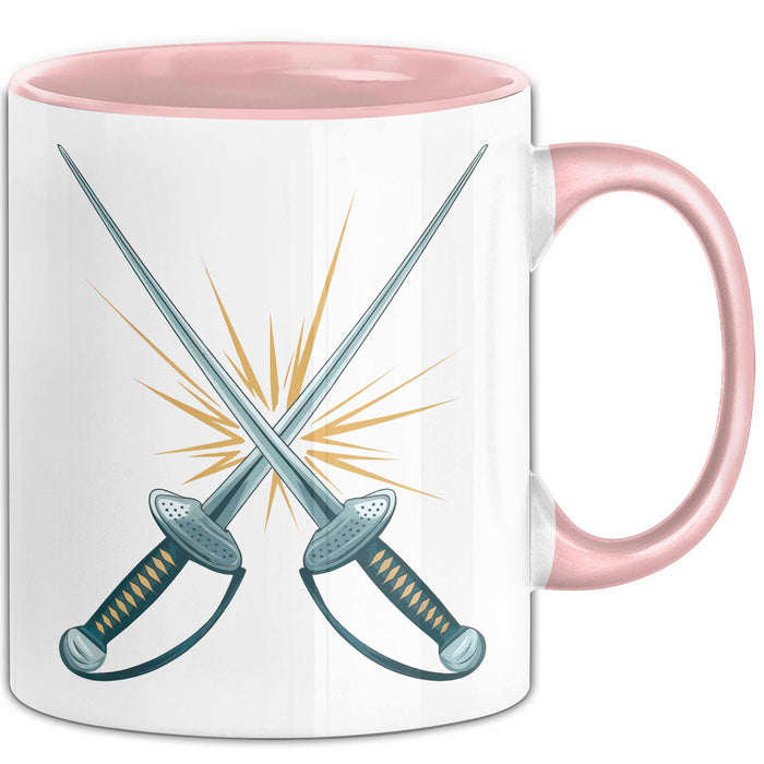 Fechter Tasse Geschenkidee für Schwertkampf Experten Rosa Trendation