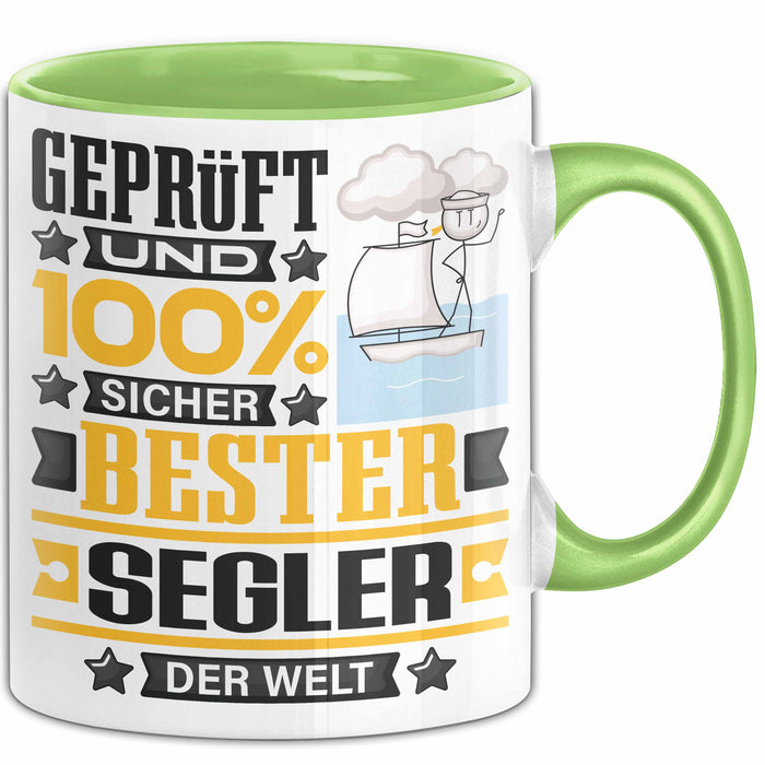 Segler Geschenk Lustiger Spruch für Segler Geschenkidee Bester Segler Der Welt Grün Trendation