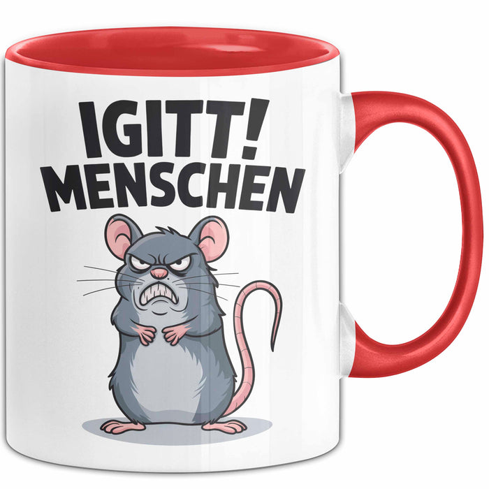 Sarkastisch Sarkasmus Introvertiert Tasse Geschenk Lustige Geschenkidee Spruch Igitt Menschen Rot Trendation