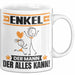 Enkel Tasse Geschenk für Enkel Der Mann Der Alles Kann Geschenkidee zum Geburtstag Weiß Trendation