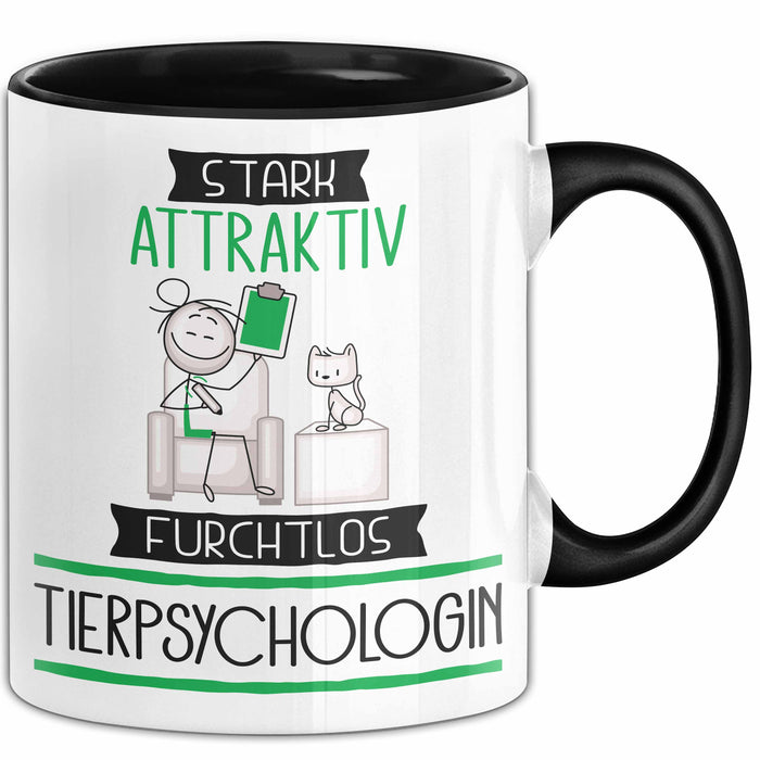 Tierpsychologin Tasse Geschenk Becher Stark Attraktiv Furchtlos Tierpsychologin Lustige Geschenkidee Trendation