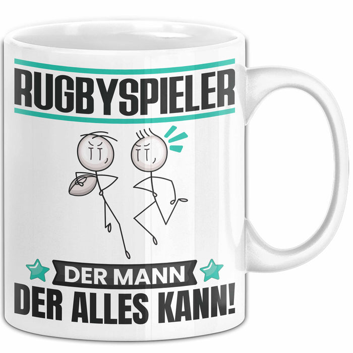 Rugbyspieler Tasse Geschenk für Rugbyspieler Der Mann Der Alles Kann Geschenkidee zum Geburtstag Weiß Trendation