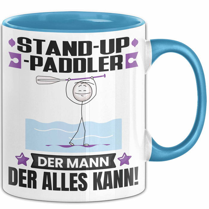 Stand-Up-Paddler Tasse Geschenk für Stand-Up-Paddler Der Mann Der Alles Kann Geschenkidee zum Geburtstag Blau Trendation