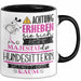 Hundesitterin Tasse Geschenk Lustiger Spruch Bitte Erheben Sie Sich Seine Majestät Die Hundesitterin Betritt Den Raum Schwarz Trendation