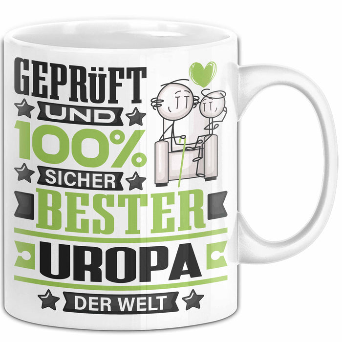 Uropa Geschenk Lustiger Spruch für Uropa Geschenkidee Bester Uropa Der Welt Weiß Trendation
