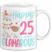 25er Geburtstag Tasse Geschenk Happy 25 And Glamarous Llama Alpaka Liebhaber Geschenkidee zum Geburtstag Weiß Trendation