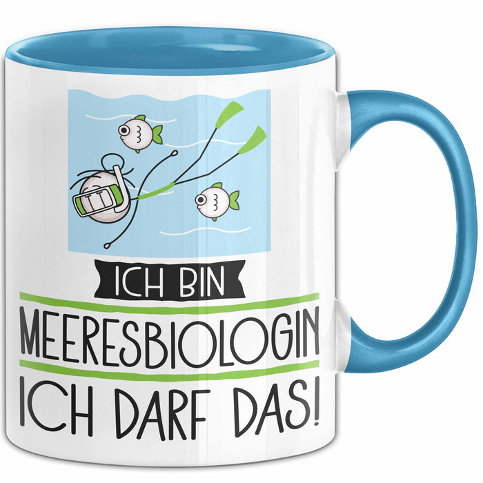 Geschenk für Meeresbiologin Tasse Lustige Geschenkidee Geburtstag Ich Bin Meeresbiologin Ich Darf Das Blau Trendation