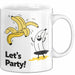 Geburtstagsfeier Banane Tasse Geschenk Lustige Geschenkidee Spruch Lasst Uns Feiern Weiß Trendation