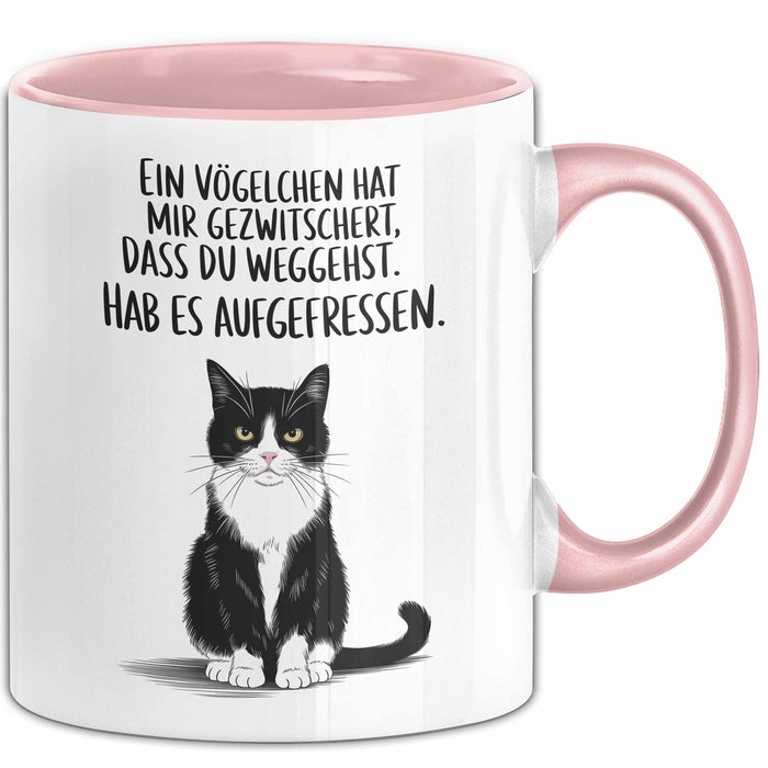 Büroarbeit Kollege Abschied Tasse Geschenk Lustige Geschenkidee Spruch Ein Vögelchen Hat Mir Gezwitschert Dass Du Weggehst Rosa Trendation