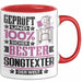 Songtexter Geschenk Lustiger Spruch für Songtexter Geschenkidee Bester Songtexter Der Welt Rot Trendation