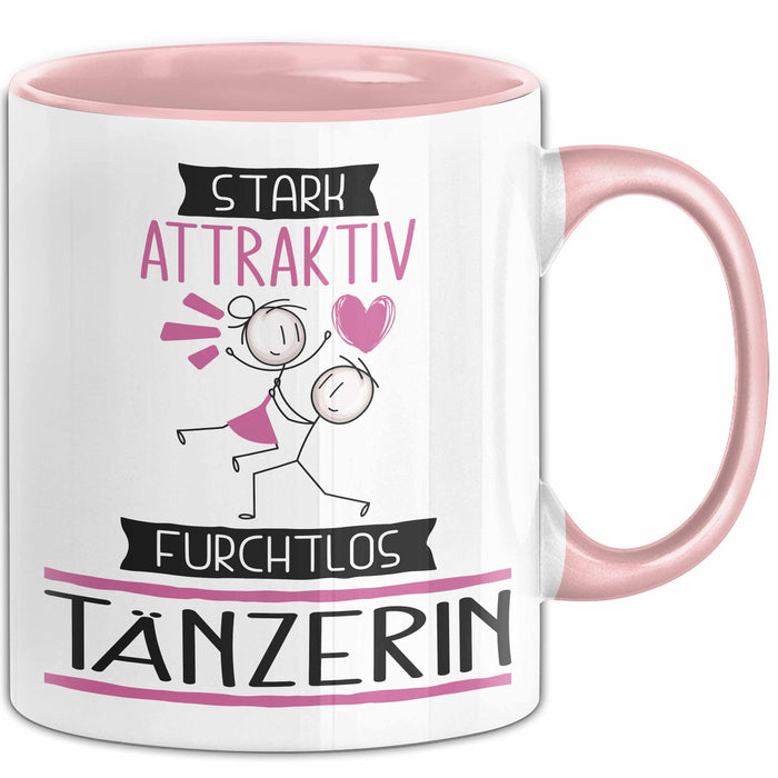 Tänzerin Tasse Geschenk Becher Stark Attraktiv Furchtlos Tänzerin Lustige Geschenkidee Rosa Trendation