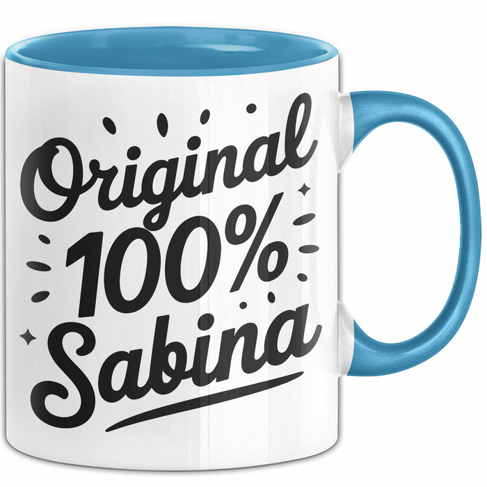 Sabina Tasse Geschenk Original 100% Sabina Geschenkidee Geburtstag Blau Trendation