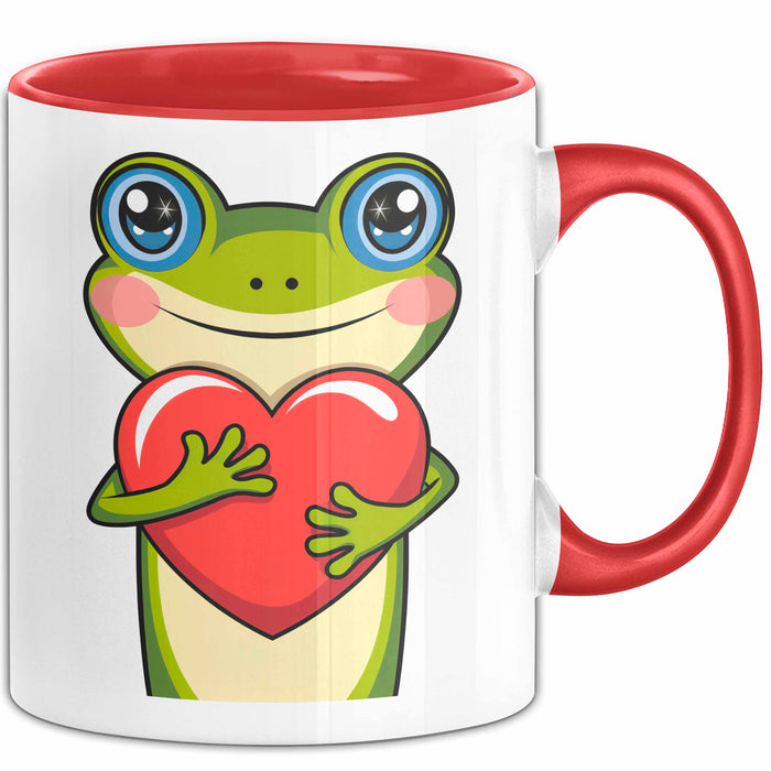 Frosch Herz Tasse Geschenk Lustige Geschenkidee Spruch Rot Trendation