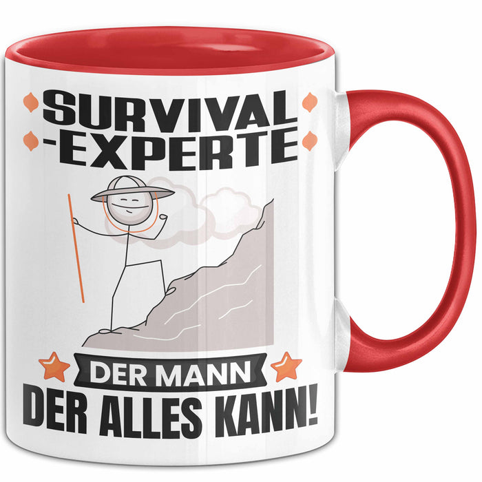 Survival-Experte Tasse Geschenk für Survival-Experte Der Mann Der Alles Kann Geschenkidee zum Geburtstag Rot Trendation