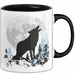 Wolf Tasse Geschenk Heulender Wolf Vollmond Grafik Geschenkidee Schwarz Trendation