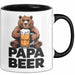 Papa Bier Tasse Geschenk Lustige Geschenkidee Spruch Schwarz Trendation