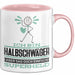 Halbschwäger Geschenk Tasse Ich Bin Halbschwäger Aber Sag Doch Einfach Superheld Lustige Geschenkdiee für Halbschwäger Kaffee-Becher Rosa Trendation