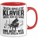 Klavier-Spieler Tasse Geschenk Ich Spiele Klavier Weil Iches Mag Und Nicht Weil Ich Gut Spielen Kann Becher Rot Trendation