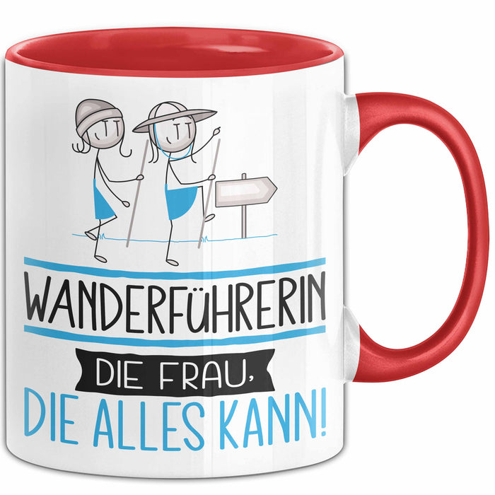 Wanderführerin Geschenk Tasse Becher Die Frau Die Allen Kann Geschenkidee für eine Wanderführerin Lustig Rot Trendation