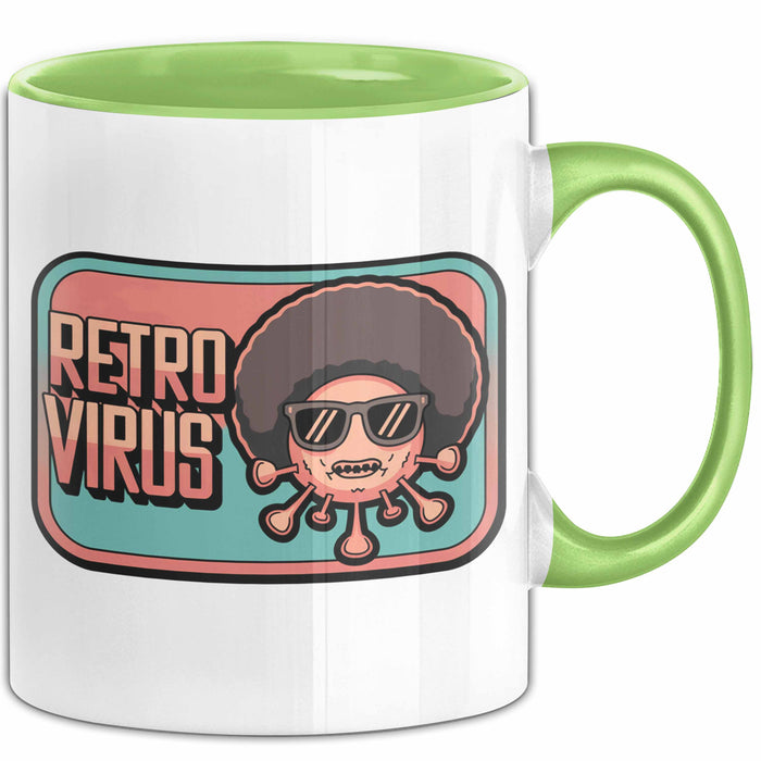 Computerprogrammierer Softwareingenieur Tasse Geschenk Lustige Geschenkidee Spruch Retro Virus Grün Trendation