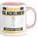 Slackliner Tasse Geschenk für Slackliner Geburtstag Lustiger Spruch Kaffee-Becher Was Ist Deine Superkraft Rosa Trendation