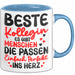 Bürokollege Tasse Geschenk Lustige Geschenkidee Spruch Beste Kollegin Blau Trendation
