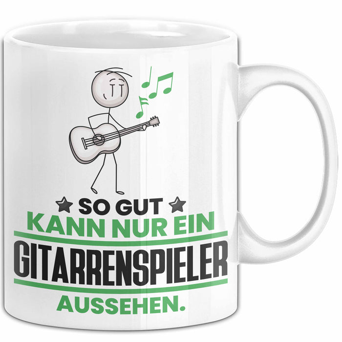 Gitarrenspieler Geschenk Tasse So Gut Kann Nur Ein Gitarrenspieler Aussehen Geschenkidee Kaffee-Becher Weiß Trendation