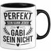Gabi Tasse Geschenk Perfekt Sein Kann Jeder Geschenkidee Geburtstag Schwarz Trendation