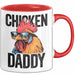 Huhn Tier Bauer Tasse Becher Geschenk Lustige Geschenkidee Spruch Hühnerpapa Rot Trendation