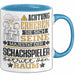Schachspieler Geschenk Tasse Lustiger Spruch Erheben Sie Sich Der Schachspieler Betritt den Raum Blau Trendation