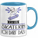 Geschenk für Skaterin Tasse Lustige Geschenkidee Geburtstag Ich Bin Skaterin Ich Darf Das Blau Trendation