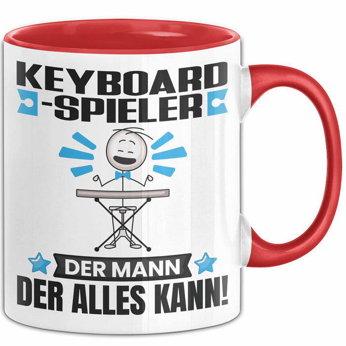 Keyboard-Spieler Tasse Geschenk für Keyboard-Spieler Der Mann Der Alles Kann Geschenkidee zum Geburtstag Rot Trendation