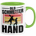 Handball Geschenk Tasse Geschenkidee Handball-Spieler Handballspielerin Mädchen Jungs Kaffee-Becher Old Schmetterhand Grün Trendation