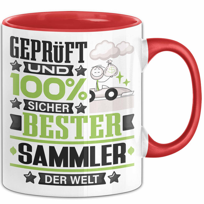 Sammler Geschenk Lustiger Spruch für Sammler Geschenkidee Bester Sammler Der Welt Rot Trendation