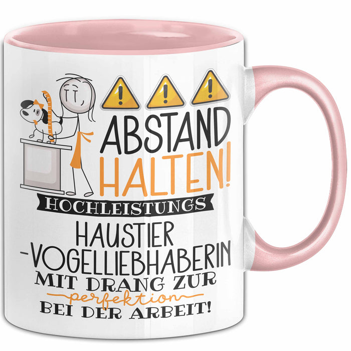 Haustier-Modedesignerin Tasse Geschenk Lustig Abstand Halten Hochleistungs-Haustier-Modedesignerin Mit Drang Zur Perfektion Bei Der Arbeit Rosa Trendation
