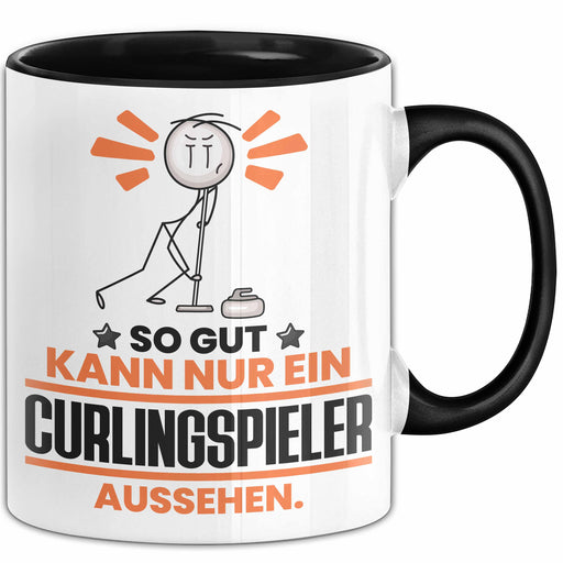 Curlingspieler Geschenk Tasse So Gut Kann Nur Ein Curlingspieler Aussehen Geschenkidee Kaffee-Becher Schwarz Trendation
