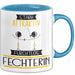 Fechterin Tasse Geschenk Becher Stark Attraktiv Furchtlos Fechterin Lustige Geschenkidee Blau Trendation