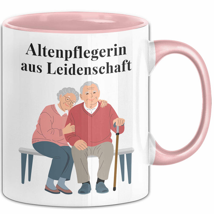 Krankenschwester Pflege Betreuung Tasse Geschenk Lustige Geschenkidee Spruch Altenpflegerin Aus Leidenschaft Rosa Trendation