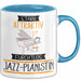 Jazz-Pianistin Tasse Geschenk Becher Stark Attraktiv Furchtlos Jazz-Pianistin Lustige Geschenkidee Blau Trendation