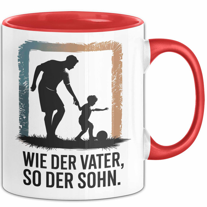 Papa Vatertag Vater Sohn Tasse Becher Geschenk Lustige Geschenkidee Spruch Wie Der Vater So Der Sohn Rot Trendation