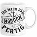 Handwerker Geschenk Tasse KFZ Mechaniker Hausmeister Mechatroniker Geschenkidee Spruch Ich Mach Das Morgen Sanitär Kaffee-Becher Männer Weiß Trendation